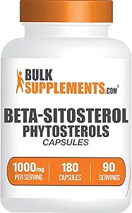 バルクサプリメント.com Phytosterolsカプセル - Phytosterolsサプリメント、ベータSitosterolカプセル、Phytosterol 1000mg - グルテンフリー、サービングあたり2カプセル、180カプセル(1パック)