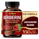 GriMed Berberineの補足9,500mgのCeylonのシナモンのビターメロン サポート健康な免疫システム-米国製