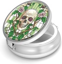 Pill Box-3 Compartmentの財布のための小さい丸薬の箱及びポケット小型金属の丸薬のホールダー旅行丸薬の容器は補足のビタミンBPAなし(頭皮およびローズ)を保持します