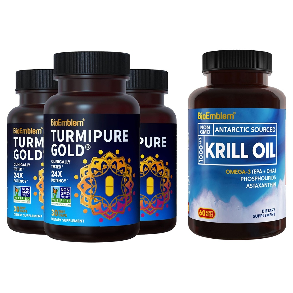 BioEmblemのAntarcticのKrillオイルの補足の臨床的に加えられたTurmiPure - 共同サポート、健康な炎症のタービン 補足