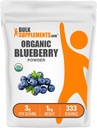 BulkSupplements.com Organic Blueberry Powder - Antioxidant Support, Bluberry Supplement - Vegan & Gluten Free, 3g per Serving, 1kg (2.2 lbs) (Pack of 1)