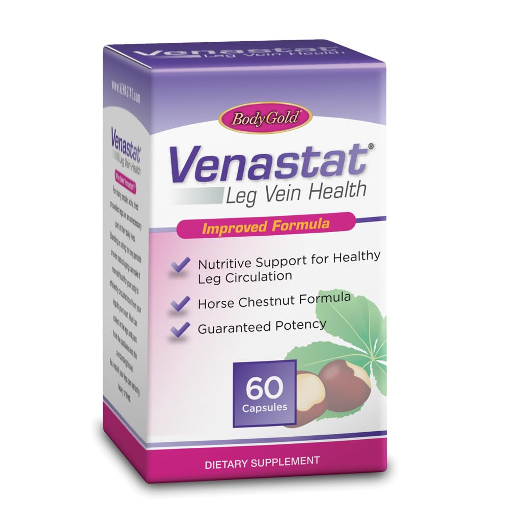 ボディゴールドのVenastat - 足のVeinサポート補足、馬のChestnutの補足、人及び女性、健康な血の流れ及び循環のためのDiosminの草の循環サポート- 60のVeggieのカプセル