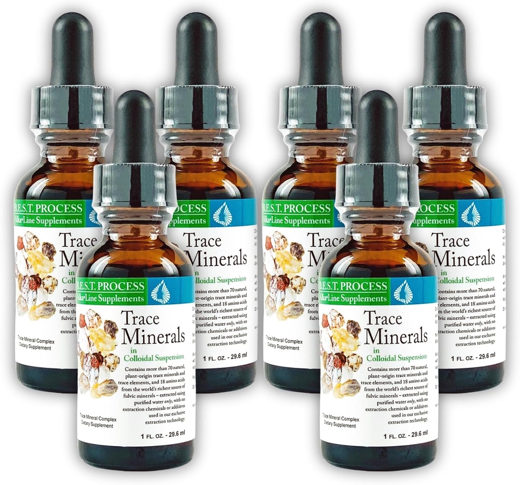 コロイドサスペンション(6パック)モルターヘルスシステムベストプロセスアルカリ - Nutrient Dense Trace Elements、Fulvic Minerals&Amino Acids
