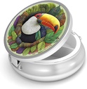 Pill Box-3 Compartmentの財布のための小さい丸薬の箱及び小型金属の丸薬のホールダー旅行丸薬の容器は補足のビタミンBPAフリー(Toucan)を保持します