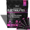 高められた電解質の粉の棒のパック(黒のチェリー  20のパケット) w/0 砂糖 +BCAAs +B-Vitamins の電解物の補足の w のカリウム 亜鉛及び水和のためのマグネシウム - Keto の電解質