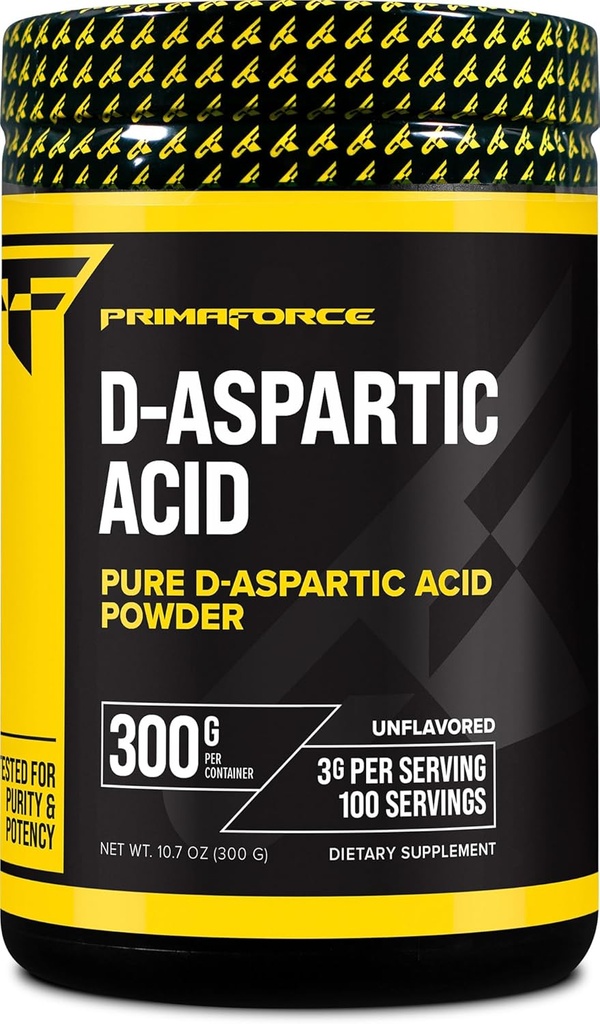 Primaforce D-Aspartic 酸 300 グラム (100 サービング)、Unflavored、ベジタリアン、非GMO
