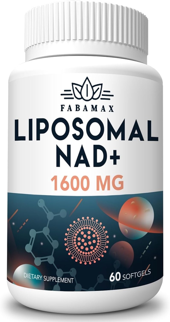 1600 mg Liposomal NAD Supplement, 98% Pure NAD+ Supplement, Superior Absorption, Alternative to Nicotinamide Riboside or NADH to Boost NAD+ for Aging Defense, Energy, Longevity,60 Softgels