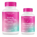 ピンクのストーク ポストナタル マルチビタミン + ビーガン DHA とプロバイオティクス, Ashwagandha, 鉄, Folate, B12 - サポート ホルモン バランス, 産後の回復, 腸の健康, & 消化 - パック 2