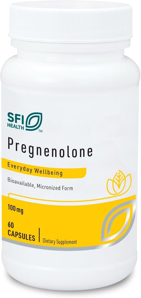 KlaireLabs SFI Health Pregnenolone - 5月サポートメモリ、気分と大人のためのエネルギー - 100mgは、ワイルドヤムから派生し、活性化吸収のためにマイクロン化 - Hypoallergenic(60カプセル)