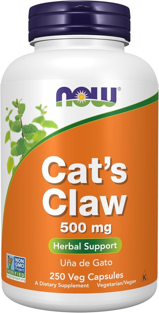 NOWサプリメント、猫の爪500mg、非GMOプロジェクト検証、ハーブサプリメント、250カウント(パッケージ1)