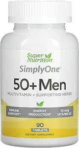男性50+、90の計算のためのSuperNutritionSimplyOneの複数のビタミン(1のパック)