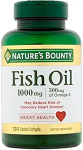 Nature's Bounty 300 mg Omega-3 魚油 1000 mg Softgels 120 コーティングされた柔らかいゲル (パッケージ 2)