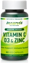 免疫ブーストコンプレックス - ビタミンC 900mg、D3 2,500 IU & 免疫システムサポートのための亜鉛25mg、72ベジーキャップ  インナーヴィス栄養