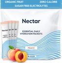 Nectar Hydration Packets - 電解質パウダーパケット - 砂糖無料&0カロリー - 有機フルーツ液体毎日のIV電解質粉末脱水救済と急速な再水(桃30パック)