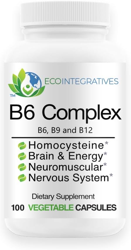 B6コンプレックスビーガンビタミンB6、B9 Folate、B12 Methylcobalaminは心血管、神経筋、神経系、ホモシースタイン、エネルギー、血球及び骨の健康100の帽子を支えます