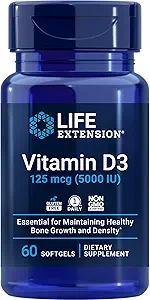 ライフエクステンションビタミンB12メチルコバラミン1mg&ビタミンD3 125mcg(5000 IU)サプリメントバンドル - 60カウント