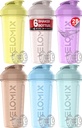 VELOMIX -6 PACK- 28 oz プロテインミキサー用プロテインシェーカーボトル - 6x ワイヤーウィスク | リーク プロテインシェーク用プルーフシェーカーカップ | タンパク質シェーカーボトルパック | タンパク質シャークカップ(パステルパワーシリーズ)