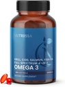 Nutriissaフルスペクトラムオメガ3 - 2000 mgオイルブレンド(Krill、Cod&Salmon Oil) - 1175 mgオメガ3s(EPA、DHA&DPA) - EPEB認定、3ヶ月の供給 - 心臓、脳&ジョイントサポート - 180ハラールSoftgels