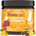 Llama Naturalsは、プレバイオティクス繊維、ビーガン、有機プレバイオティクス、Gut健康サポートのためのプロバイオティクスのグミー、トドル実質のフルーツギーミービタミン、追加砂糖ケーン、ピーチマンゴー、120 Ct
