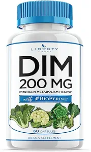 DIMサプリメント200mg - DIM Diindolylmethane Plus BioPerine - エストロゲンバランス、ホルモンの更年期緩和、アクネの治療、ビーガン - 60カウント