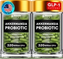 Akkermansia Muciniphila Probiotics 320 Billion CFU|GLP-1 Probiotic and Prebiotics|Akkermansiaの腸の健康のためのプロバイオティクス|インリンのプレバイオティクス繊維のカプセルのアスタキサンチン及びベリン及びクロム240の計算