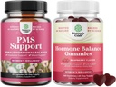 DIM、Chasteberry、Black Cohosh、Ashwagandha for Period Cramps Menopause Bloating MoodスイングとホルモンバランスGummiesサポート ビタミンB6&ドンキア付き月経サイクル