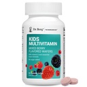 Dr. Berg キッズ チャイブル マルチビタミン (NOT Sweetened w/Sugar) - 20 Nutrients と Trace ミネラルコンプレックスを含む子供のための毎日のマルチビタミン - キッドのための混合ベリー ケブル ビタミン - レッド ウエファー