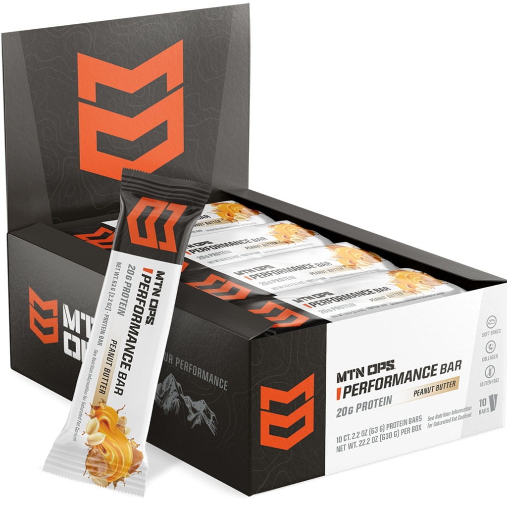 MTN OPSピーナッツバターBlissプロテインバー、Whey Isolate&Wheyコンセントレートとコラーゲン、低砂糖、グルテンフリー、10カウント