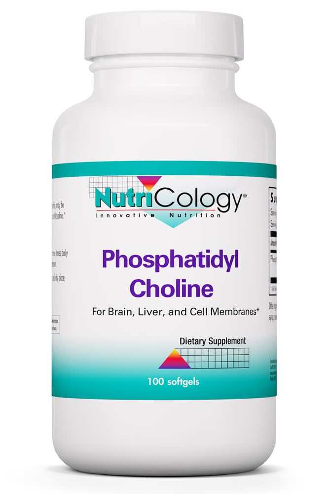 Nutricology の Phosphatidyl コリンの補足 - Lecithin のカプセル、肝臓のための消化器系酵素、脂肪の消化器サポート、脂肪肝のためのコリンの補足、1540mg の Softgels - 100 の計算