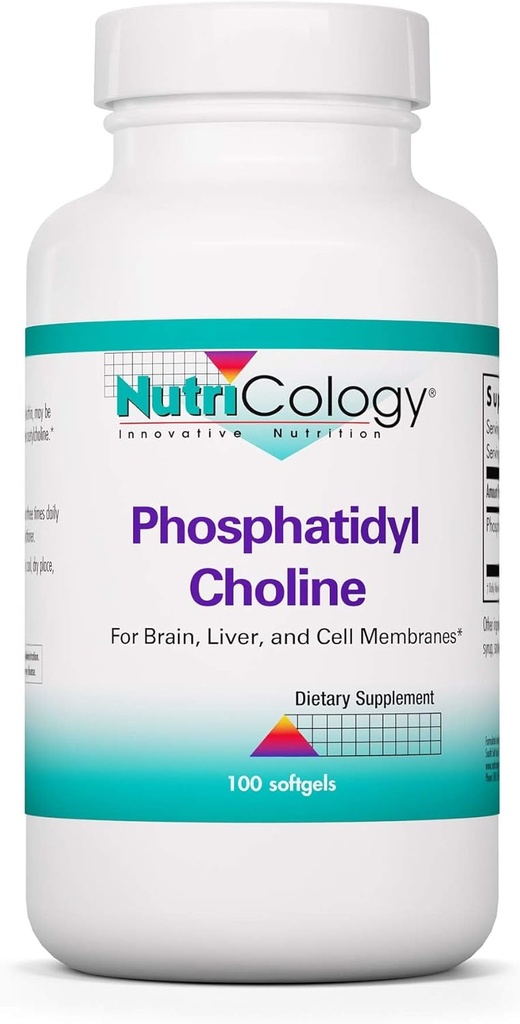 Nutricology の Phosphatidyl コリンの補足 - Lecithin のカプセル、肝臓のための消化器系酵素、脂肪の消化器サポート、脂肪肝のためのコリンの補足、1540mg の Softgels - 100 の計算