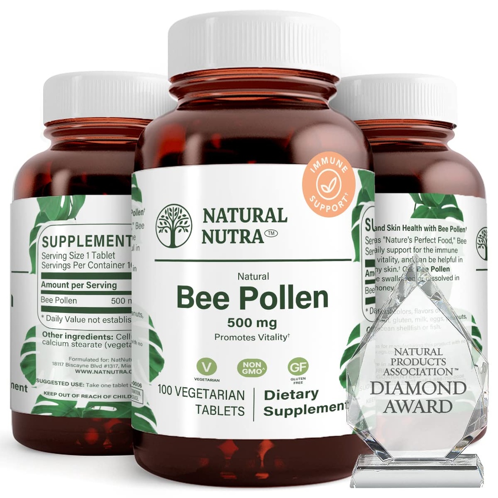自然なNutraの蜂のPollen 500のmgの助けはVitalityおよび免疫システムを、改善します全面的な健康を、助けますボディStamina、100のタブレットを促進します