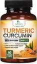 Turmeric Curcumin Supplement - 2400mg Organic Turmeric Per Serving - 95% Curcuminoids & BioPerine Black Pepper Extract for Best Absorption - Natural Vegan Joint Support - Bottled in USA - 60 Capsules