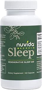 Sleep Regenerative Sleep Aid Restful Nights with No Melatonin | Ashwagandha, L-Theanine, GABA, and Magnesium Glycinate | Non-Habit Forming Sleep Aid for Adults | 60 Capsules - 60 Count