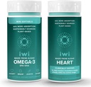 Iwi Omega-3ミニ&ハートオメガ-3バンドル、30サービング、ビーガン植物ベースの藻オメガ3、Krill&フィッシュオイル代替、魚介類の後味なし