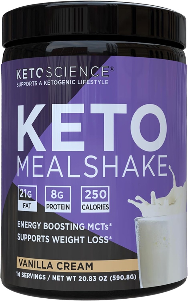 Ketoの科学のKetogenic食事のシェイクバニラの食事療法の補足、MCTsおよび蛋白質の豊富な、Collaagen、ビタミンおよび鉱物、KetoおよびPaleoの友好的、減量、(14のサービング)、20.49 Ozと詰められるOz