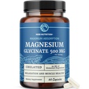 マグネシウムのグリシナート500mg | 高吸収のためにキレート | 筋肉の弛緩、骨、心、神経、睡眠及び女性及び人のためのカルム サポート | マグネシウムのキレートの補足及びビスグリシンの複合体 | 60ct