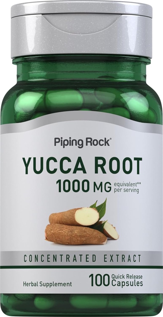 パイピングロックユッカルートカプセル1000mg | 100カウント | 抽出濃度 | ハーブサプリメント | 非GMO、グルテンフリー