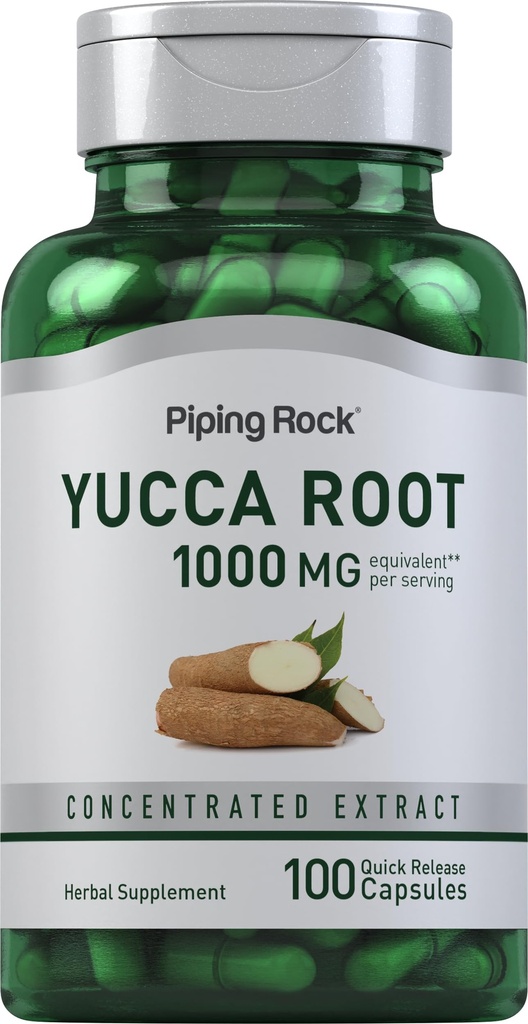パイピングロックユッカルートカプセル1000mg | 100カウント | 抽出濃度 | ハーブサプリメント | 非GMO、グルテンフリー