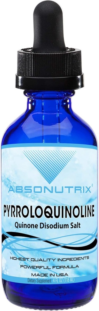 Absonutrix Pyrroloquinoline Quinone Disodium Salt 20mg、4 Fl Oz Bottle、200サービング、高バイオアベイラビリティ、クイック吸収、サードパーティテスト、GMP認証、非GMO、Crueltyフリー、米国製