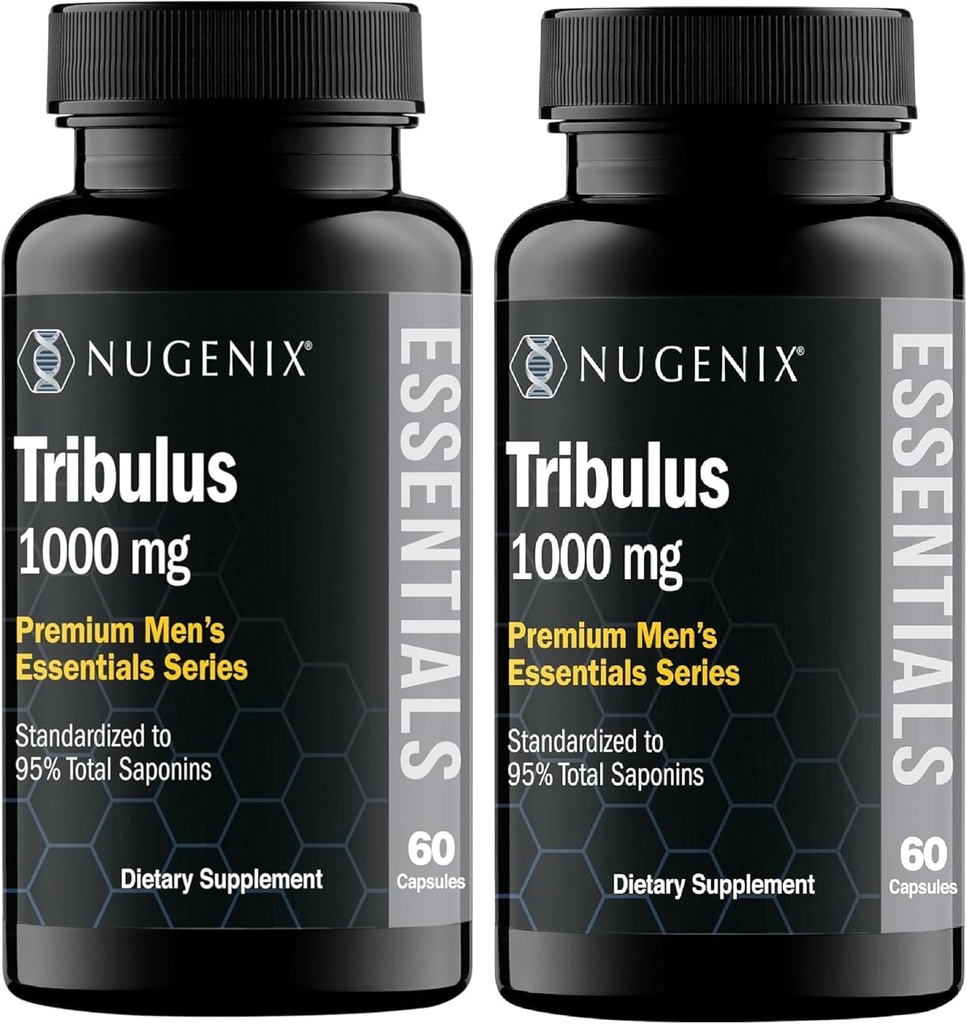 Nugenixは人エキスのためのTribulus Terrestris-95%の合計のサポニン、1000mg高い効力、余分強さ、120の計算をエッセンシャルします