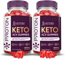 Justified Laboratories (2 Pack Proton Protein Keto ACV Gummies Advanced Formula 1000MG Proton Boost Formulated with Pomegranate Beet Juice Powder B12 Vegan Non GMO 120 Gummys