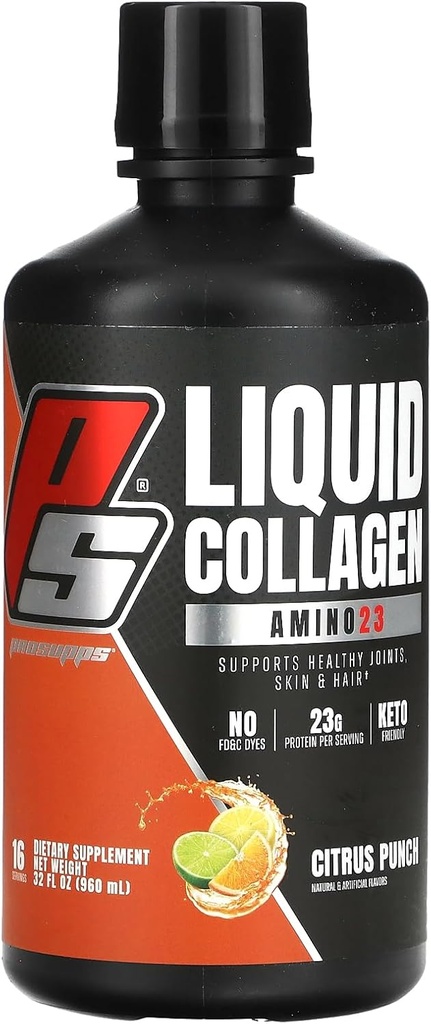 PROSUPPS Amino23液体コラージュショット、シトラスパンチ - コラーゲンペプチドポストワークアウトサプリメントは、健康的な老化、関節、皮膚と髪をサポート - グルテンフリー&ゼロ砂糖 - 16のサービング