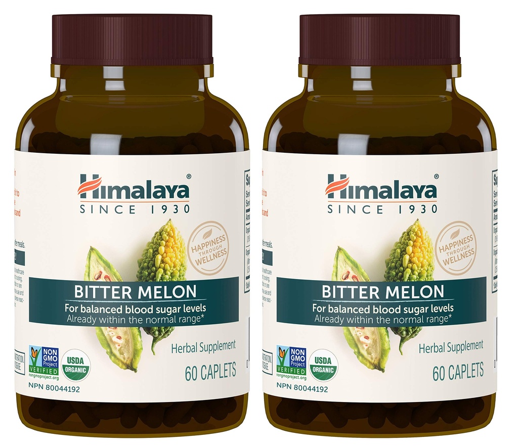 ヒマラヤ有機ビターメロン - ハーブグルコースメタボリズムサポート - USDA Organic、非GMO、ビーガン、グルテンフリー、添加剤無料、660mg、60カプレット(パッケージ2)