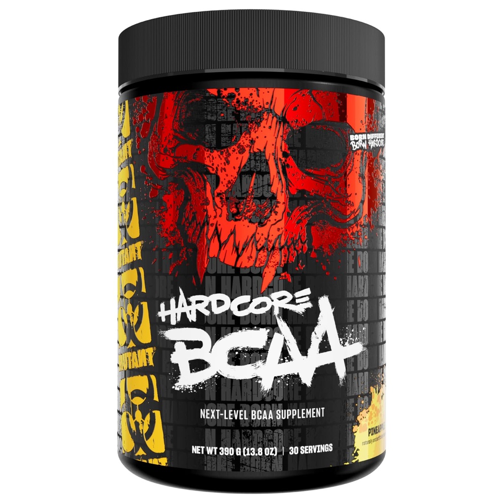 Mutant ハードコア BCAA - プレ, イントラまたはポストワークアウト - BCAA 次級分岐鎖アミノ酸サプリメント - 水分補給 + 回復 - 30 サービング - パイナップル