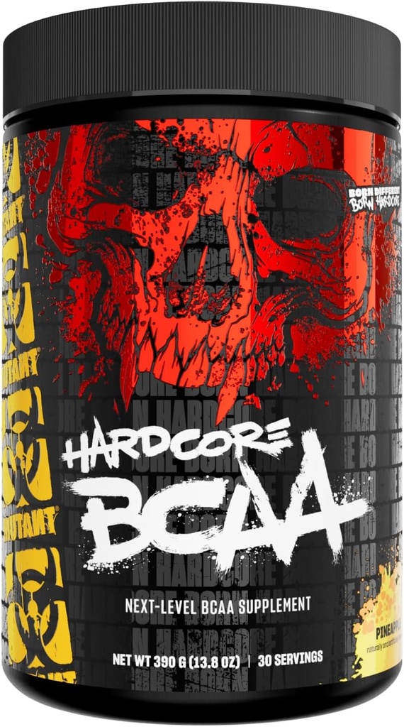 Mutant ハードコア BCAA - プレ, イントラまたはポストワークアウト - BCAA 次級分岐鎖アミノ酸サプリメント - 水分補給 + 回復 - 30 サービング - パイナップル