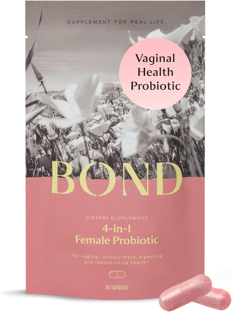 BOND 4-in-1 腟のFloraのための女性のための腟のプロバイオティクス、臭気制御、女性のためのイースト及びpHのバランス - プレバイオティクス及びクランベリー、60のカプセル(2/日)の毎日のLactobacillusの方式(5 Billion CFU)、