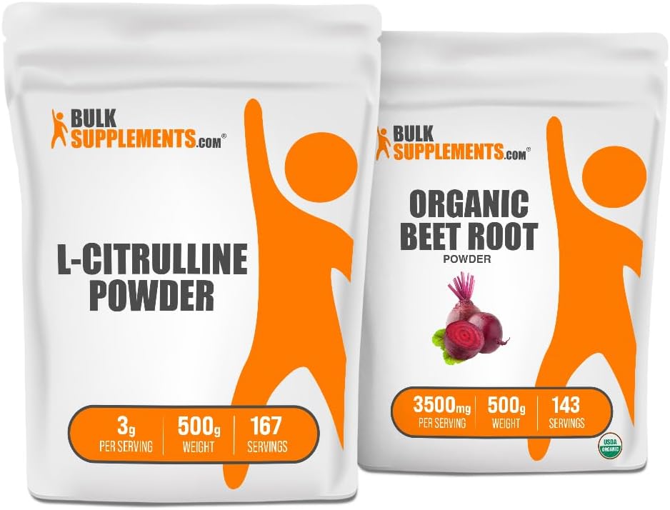 BulkSupplements L-Citrulline 500g + 有機ビートルートパウダー500gバンドル