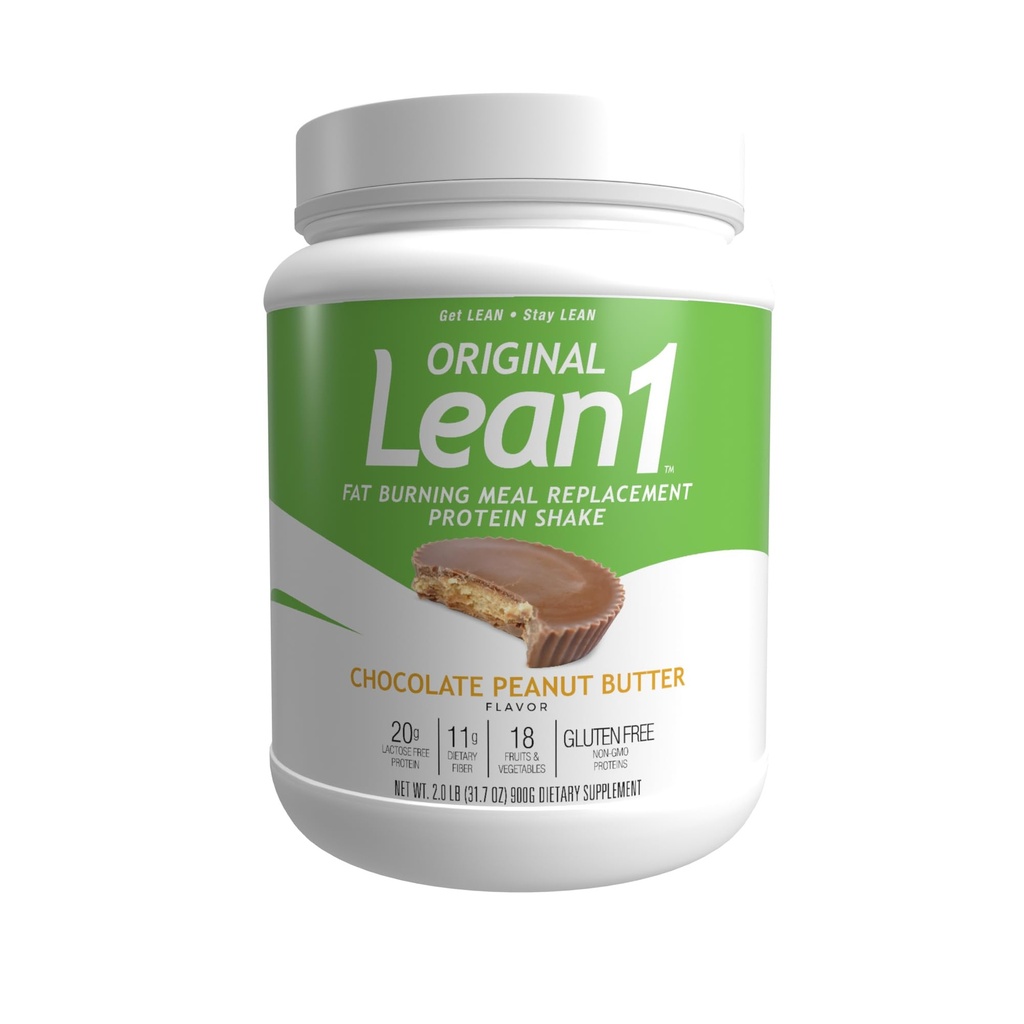 Lean1食事の取り替えの蛋白質の粉、チョコレートピーナツのバター味、15サービングの管。