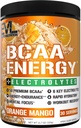 EVL BCAAs のアミノ酸の粉-筋肉回復のための BCAA のエネルギー前ワークアウトの粉 細い成長および持久力- 6 つの主電解物が付いている再水化のポストのワークアウトの回復飲み物-オレンジ マンゴ