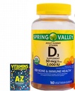 スプリングバレーベジタリアンビタミンD3グミー、2000 IU、50 mcg、160 Ct +ベターガイドビタミンサプリメントブック無料(別売不可)